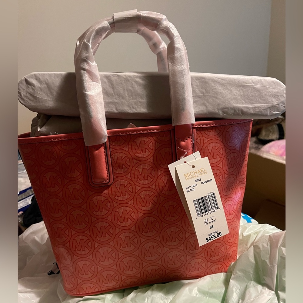 Michael Korrs Jodie Small Logo Jacquard-Grapefruit.